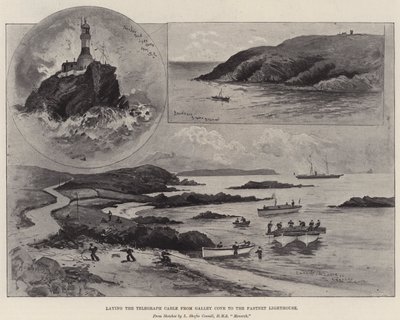 Laying the Telegraph Cable from Galley Cove to the Fastnet Lighthouse by Henry Charles Seppings Wright